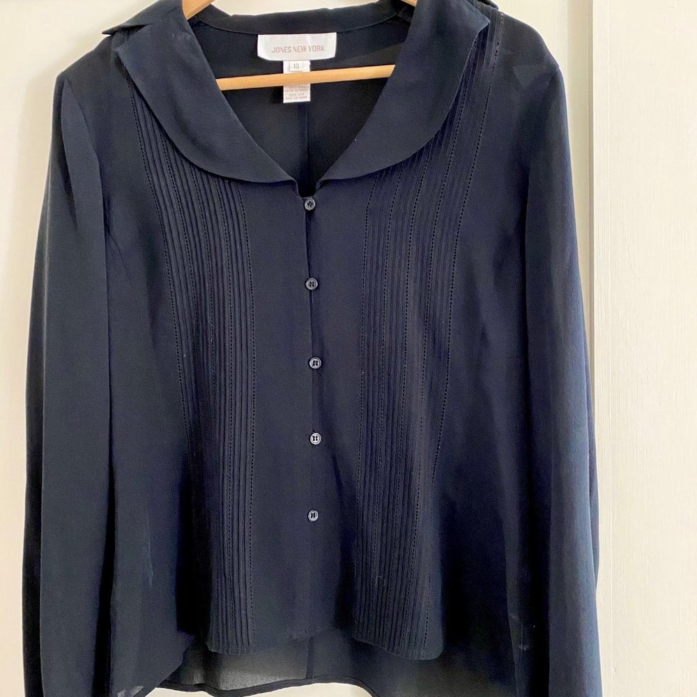 Women's black silk blouse